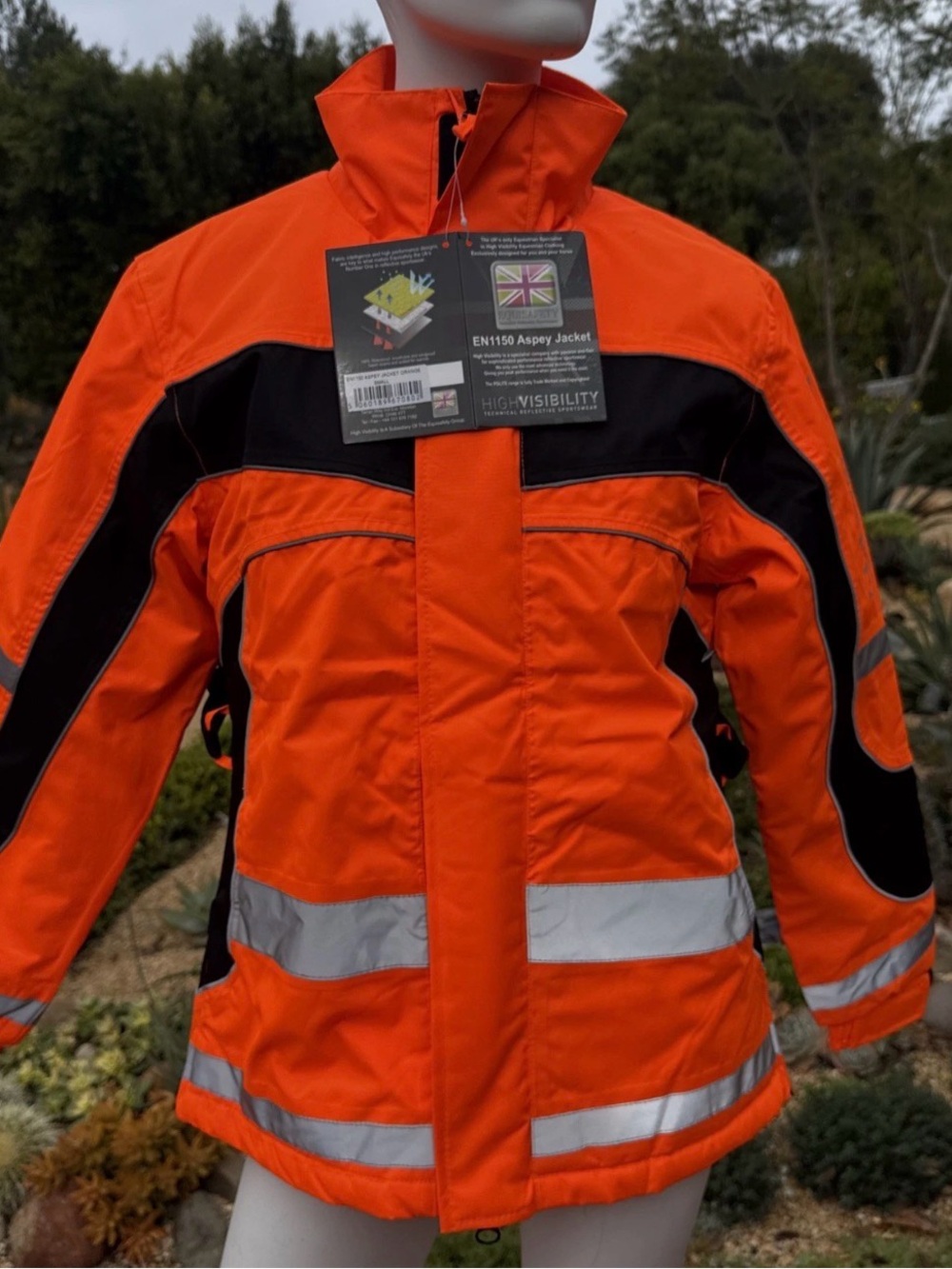 High-Visibility Orange Safety Jacket with Black Accents